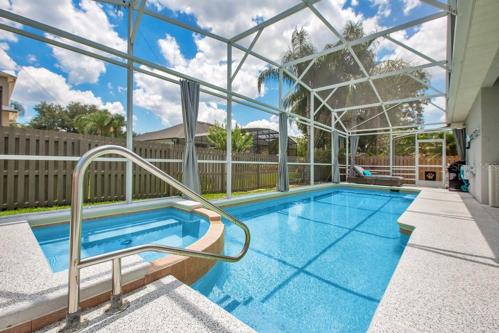 Gorgeous Pool with Custom Privacy Curtains
