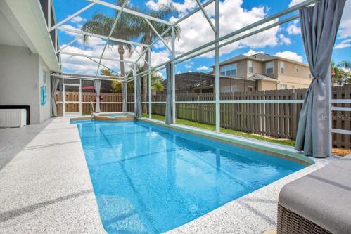 Gorgeous Pool with Custom Privacy Curtains