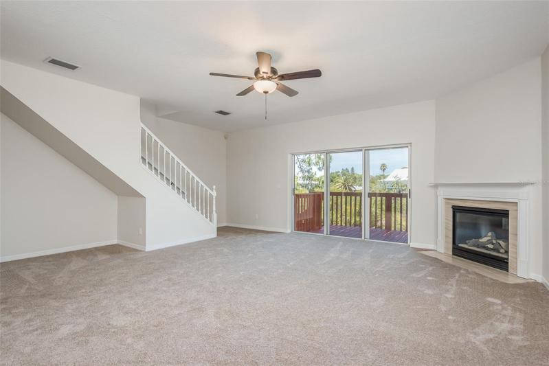 great room -2nd level   The gas fireplace is not working and sold AS IS- new carpet