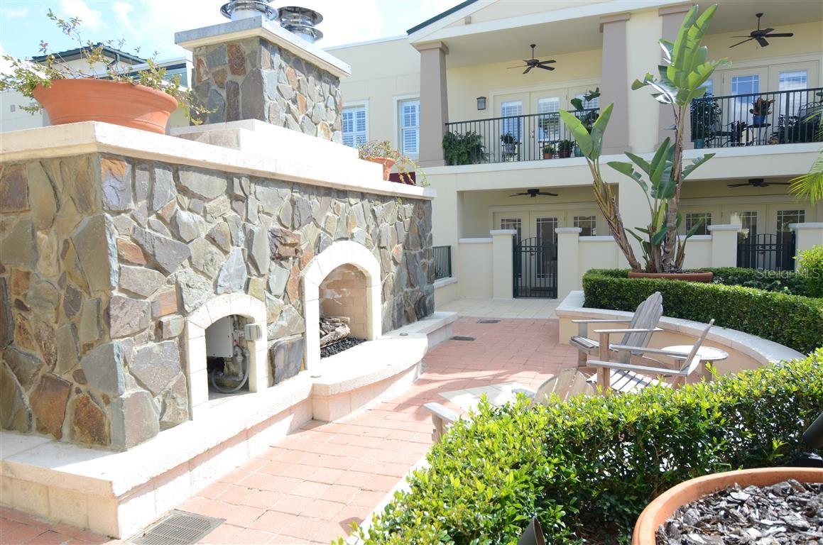 Gas Fireplace near PoolPic 1