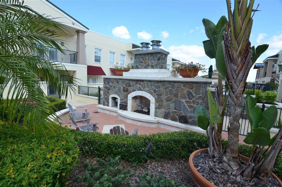 Gas Fireplace near PoolPic 2