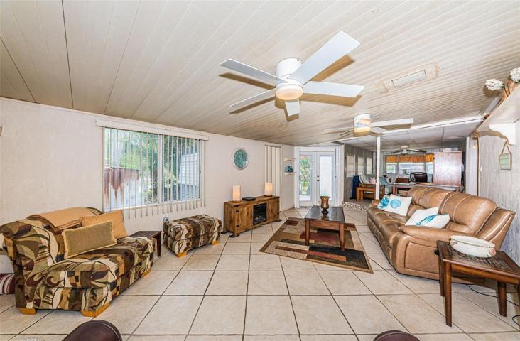 Living room with glass sliders
