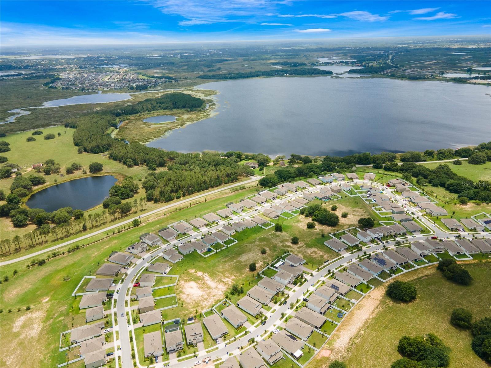 Aerial view of lake (the one you have deeded access to) and community