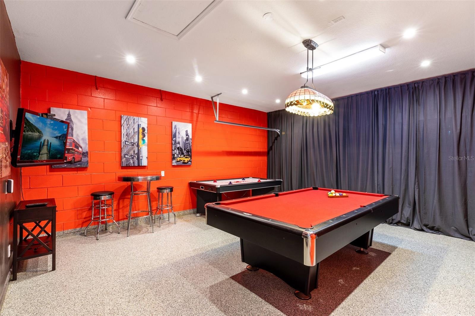 Game room pool table view 1
