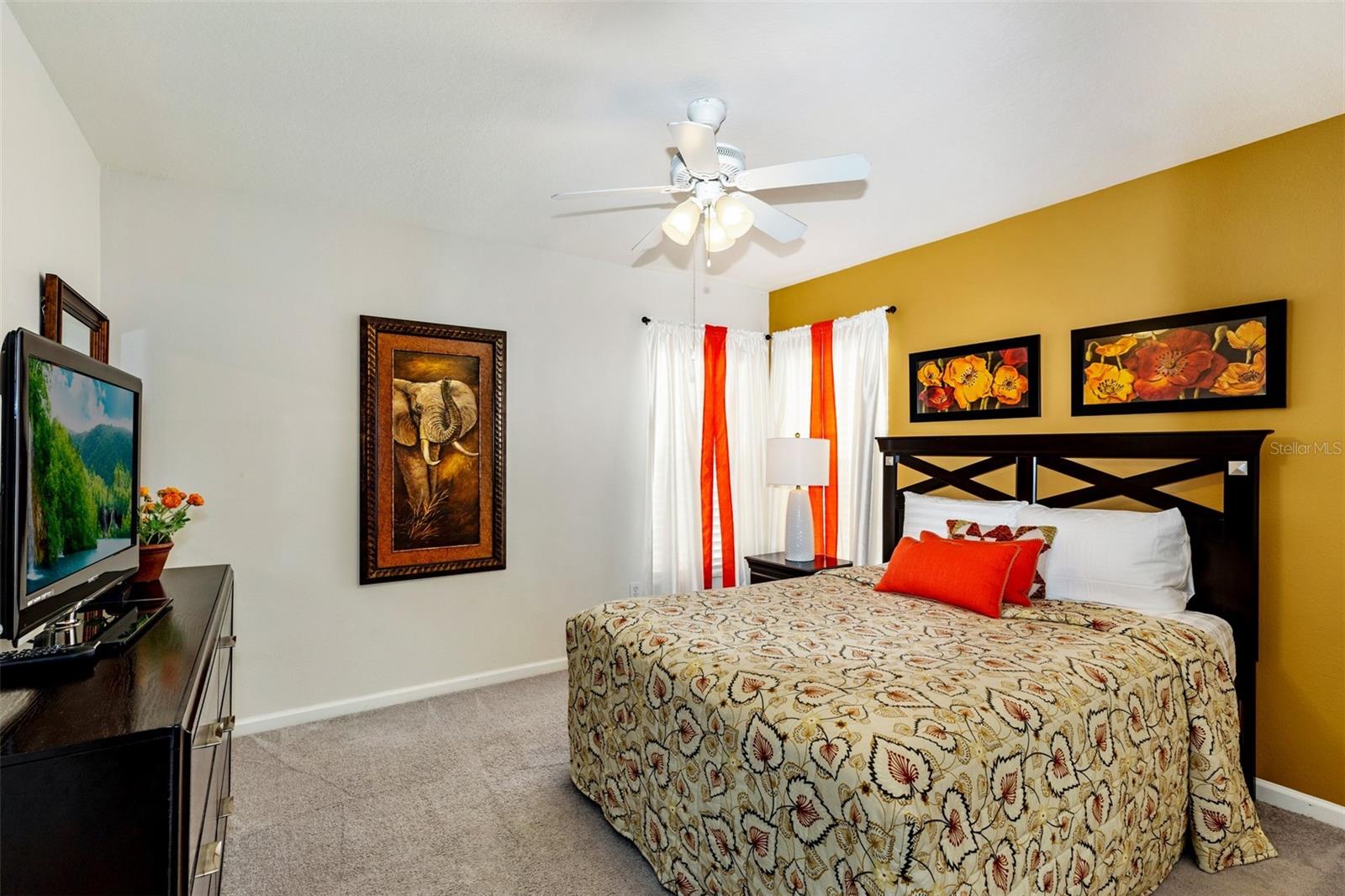 Upstairs bedroom with queen bed view 1