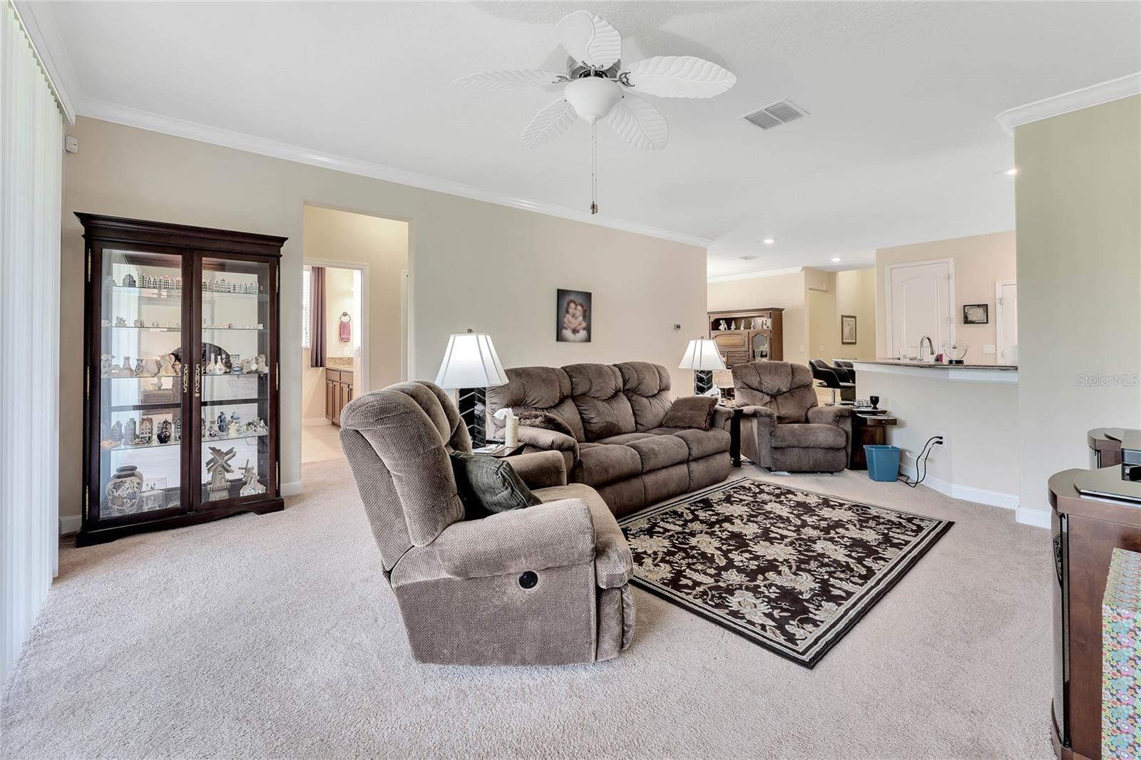 Generously Sized Great Room with Crown Molding