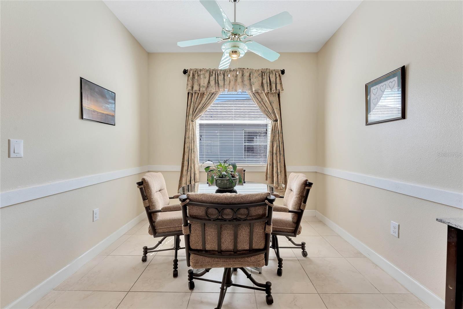 Breakfast Nook Features Chair Rail Molding
