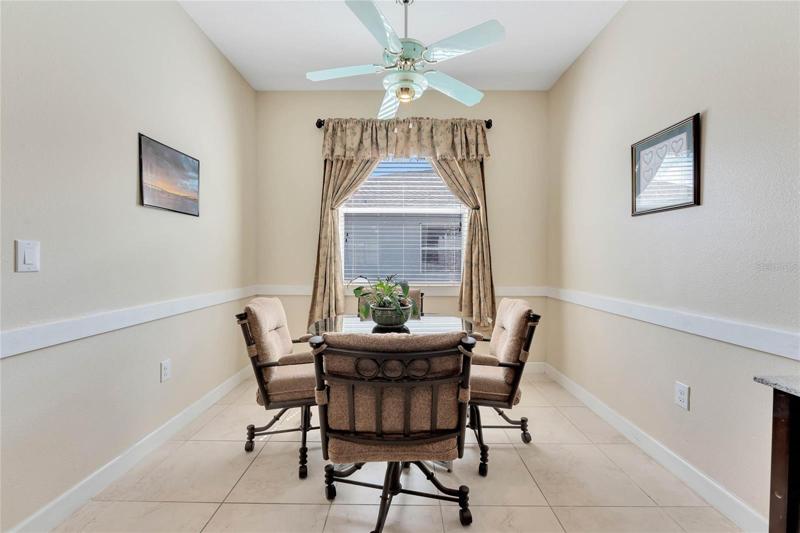 Breakfast Nook Features Chair Rail Molding