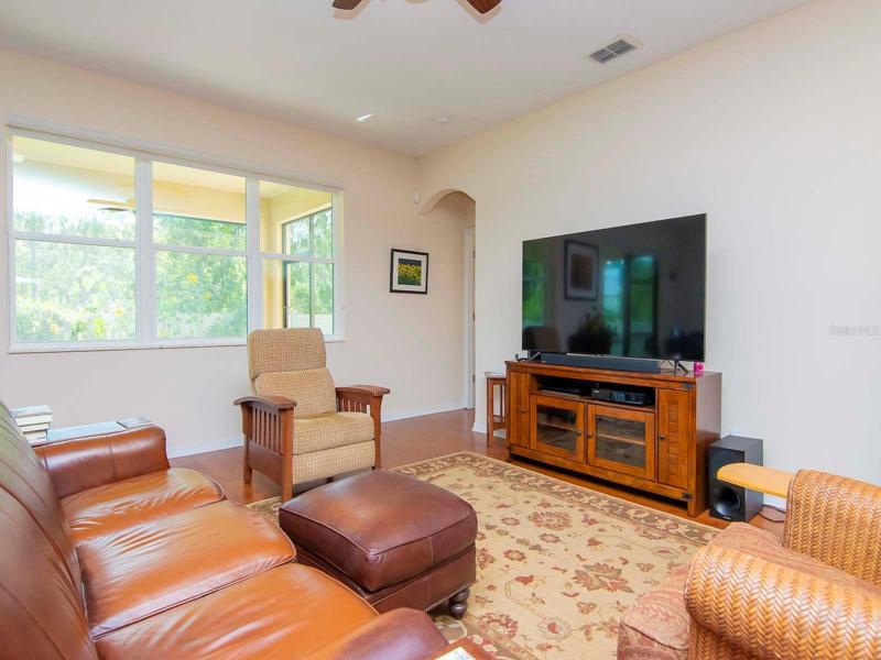 Family room open to kitchen and dining areas