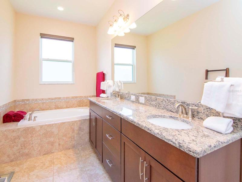 Double vanity and soaking tub