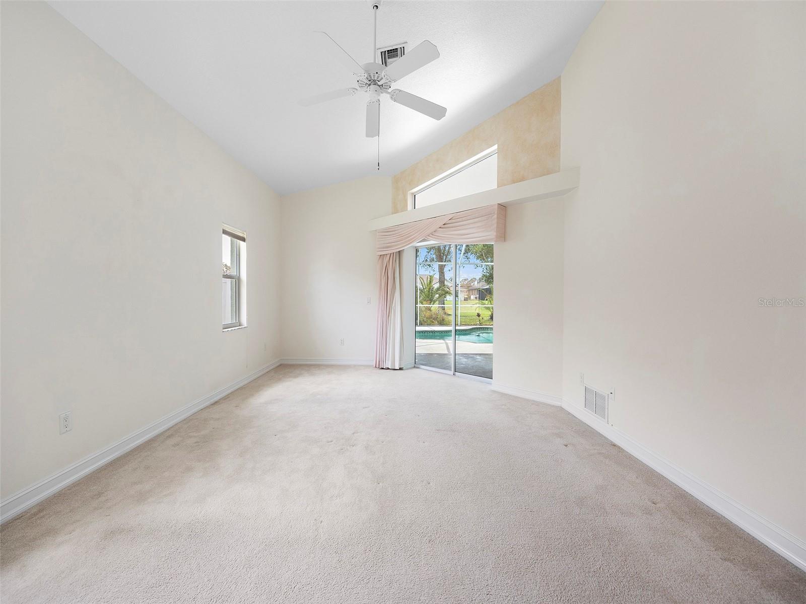 Master bedroom with slider door