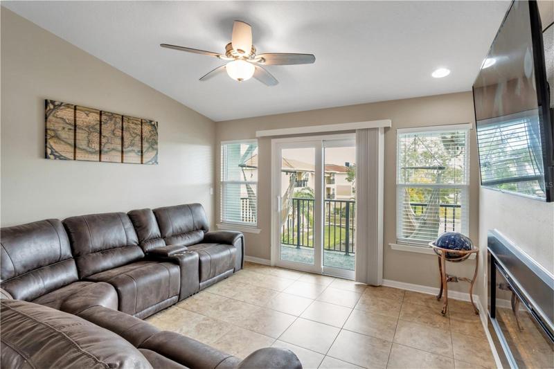 Living area looking at Balcony Doors