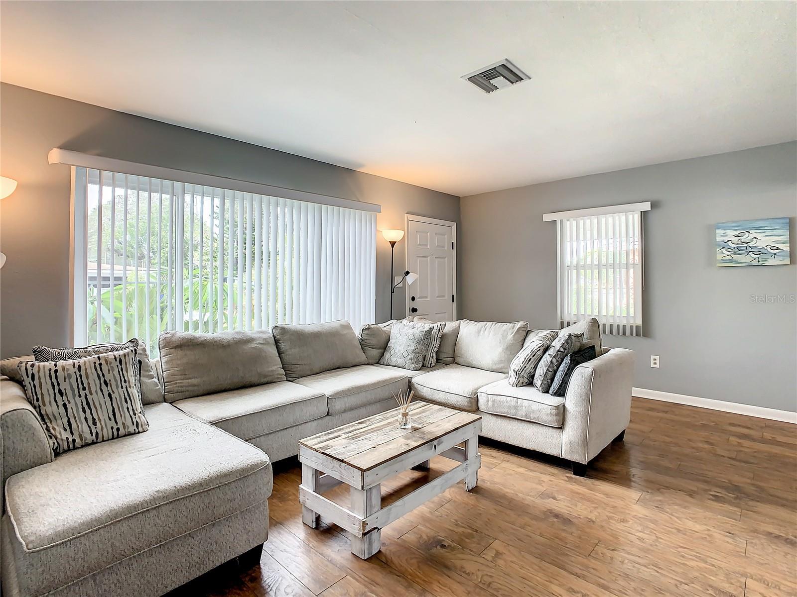 Looking at living room from bedrooms