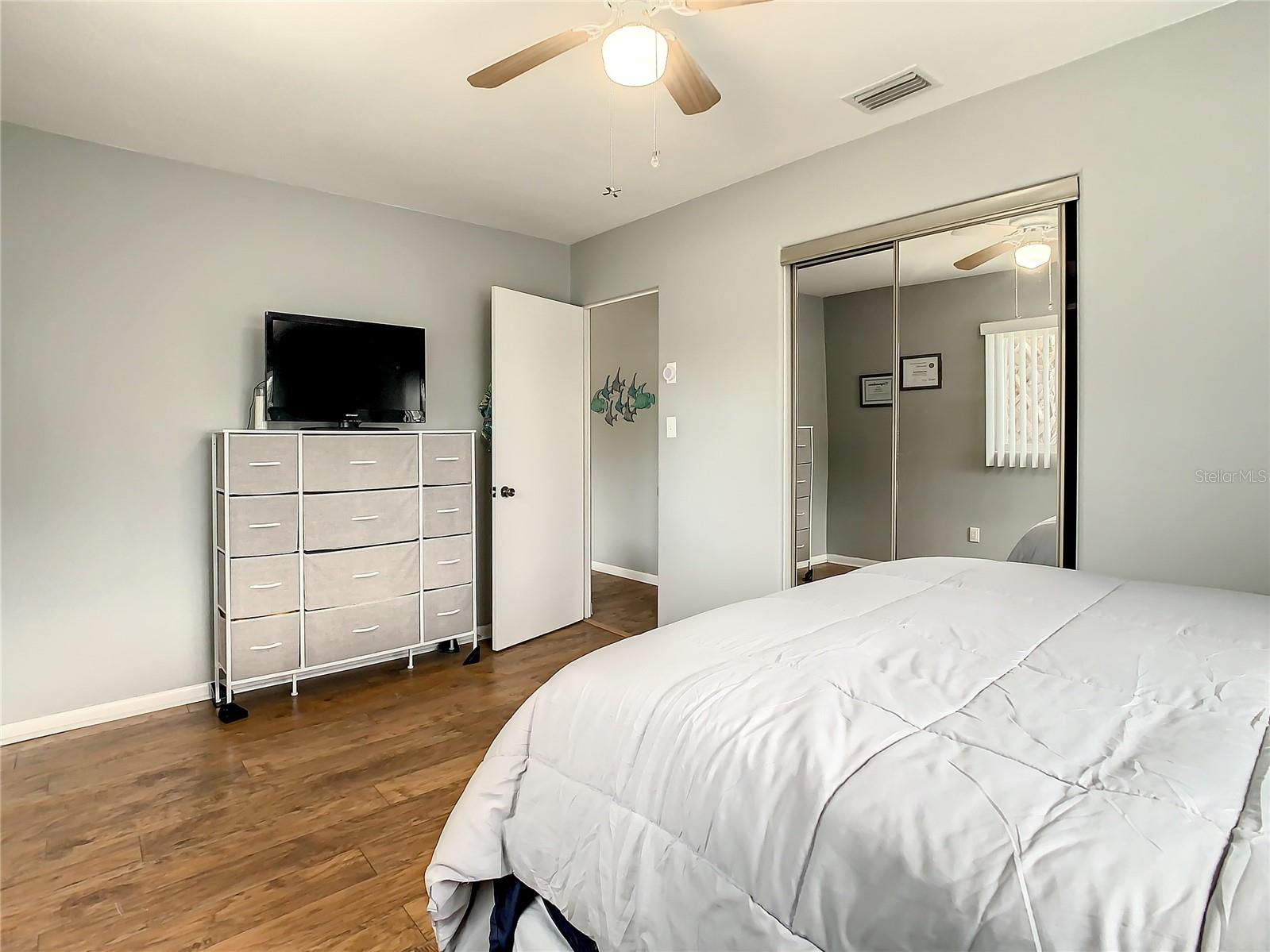 Larger of the two bedrooms