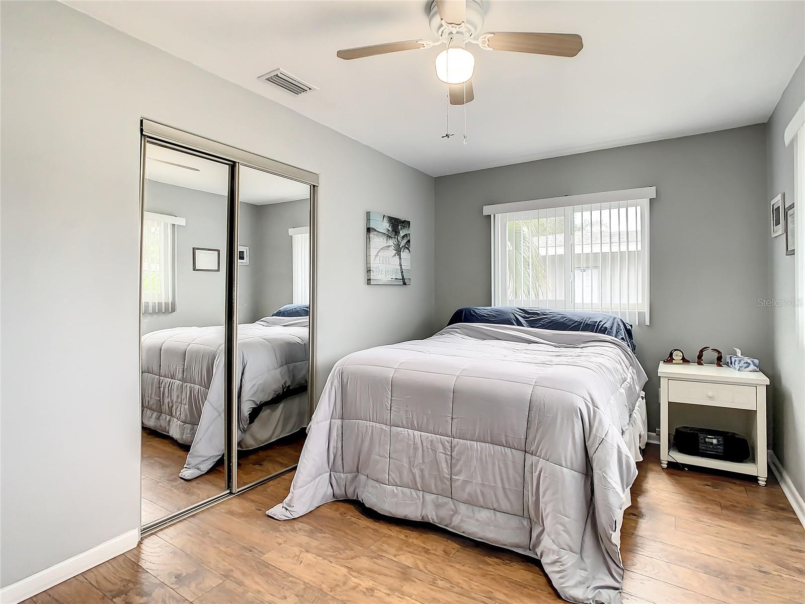 Larger of the two bedrooms