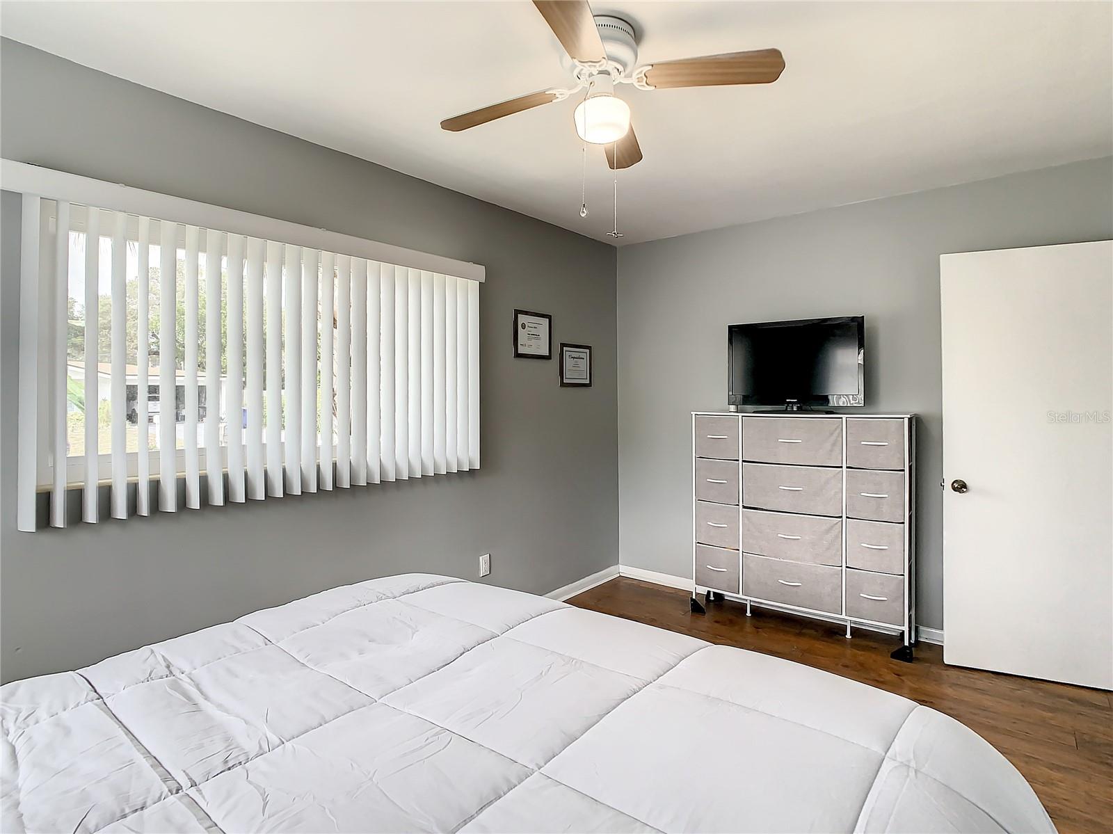 Larger of the two bedrooms