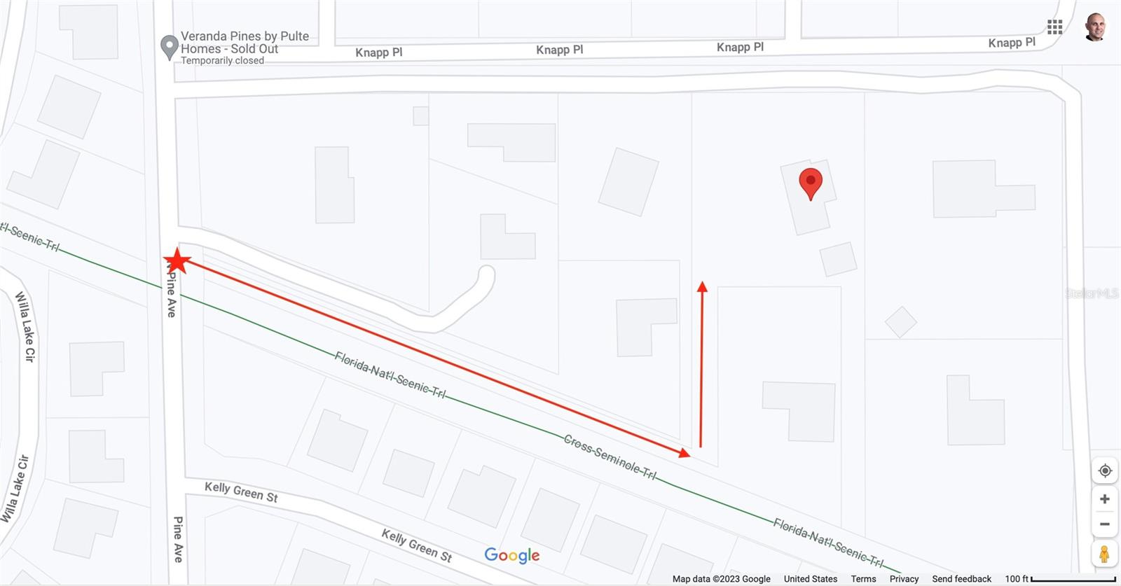 Directions to house from Pine St.