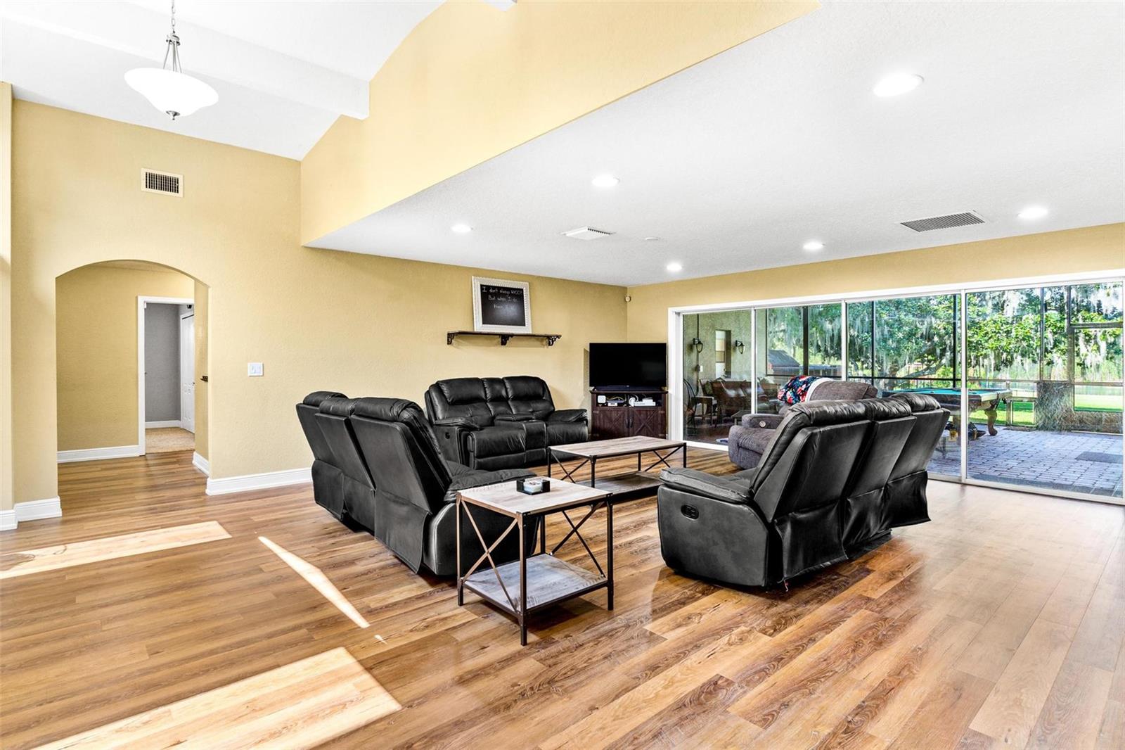 Living Area with Sliding Doors to Lanai Area