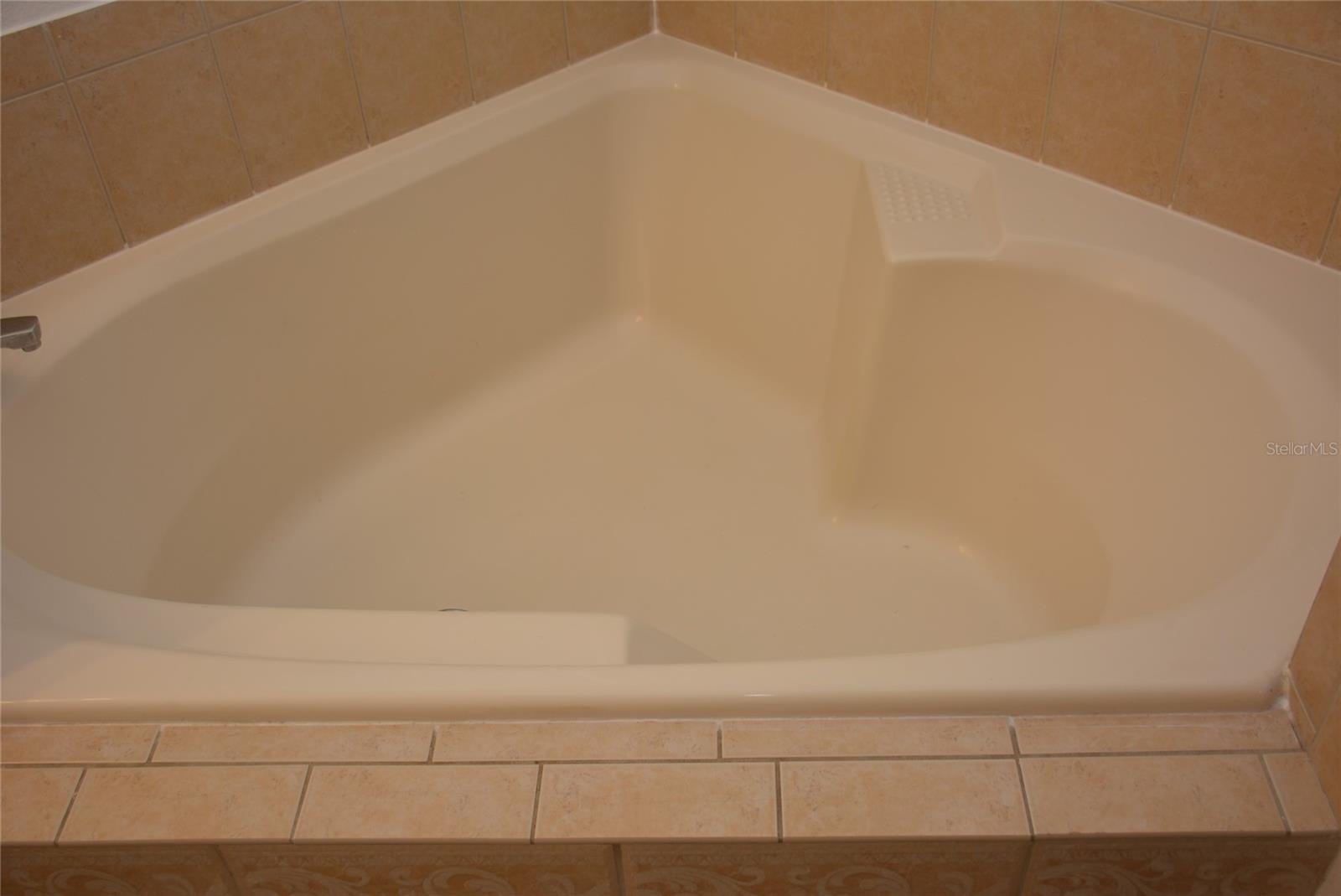 Master bathroom garden tub.  Relax after a long day!