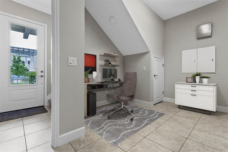 virtually staged nook space, lower level