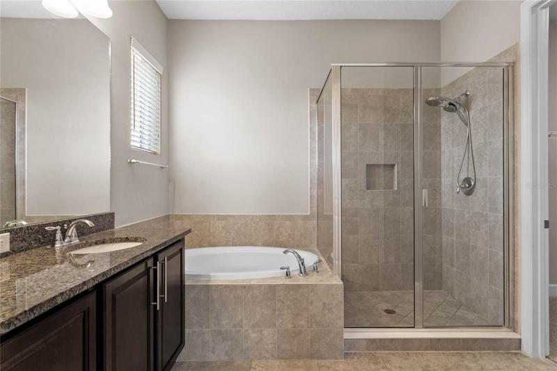 Soaker tub and step-in shower