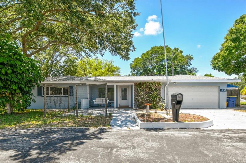 Corner lot with circular driveway