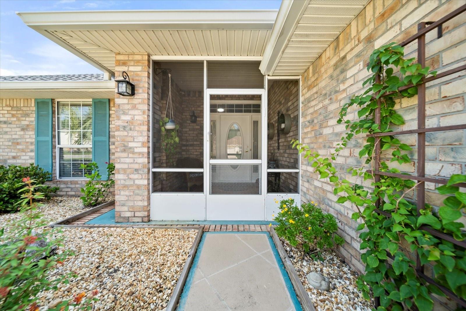 front screened entrance area