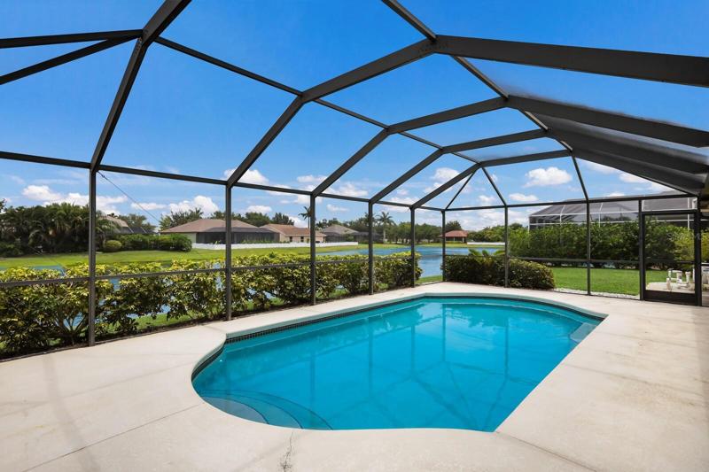 Screened in solar heated pool