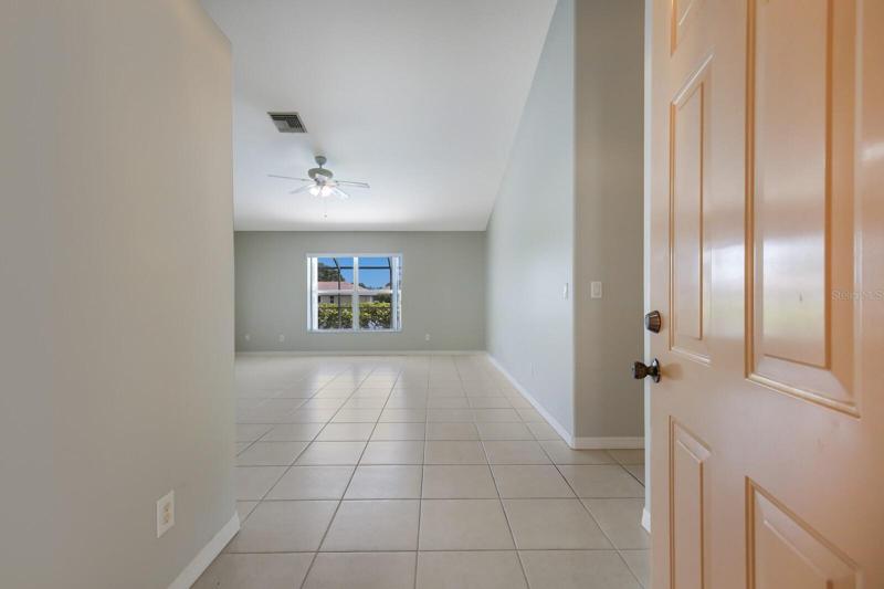 Front entry into the large light and bright living room