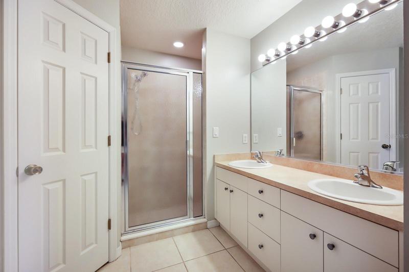 Dual vanity in the primary bathroom