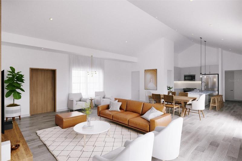 Rendering for illustration purposes only. Finishes and colors might be different. Furniture, decoration, and wall panelling are not included.