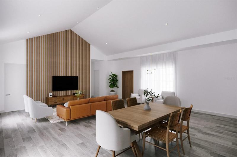 Rendering for illustration purposes only. Finishes and colors might be different. Furniture, decoration, and wall panelling are not included.