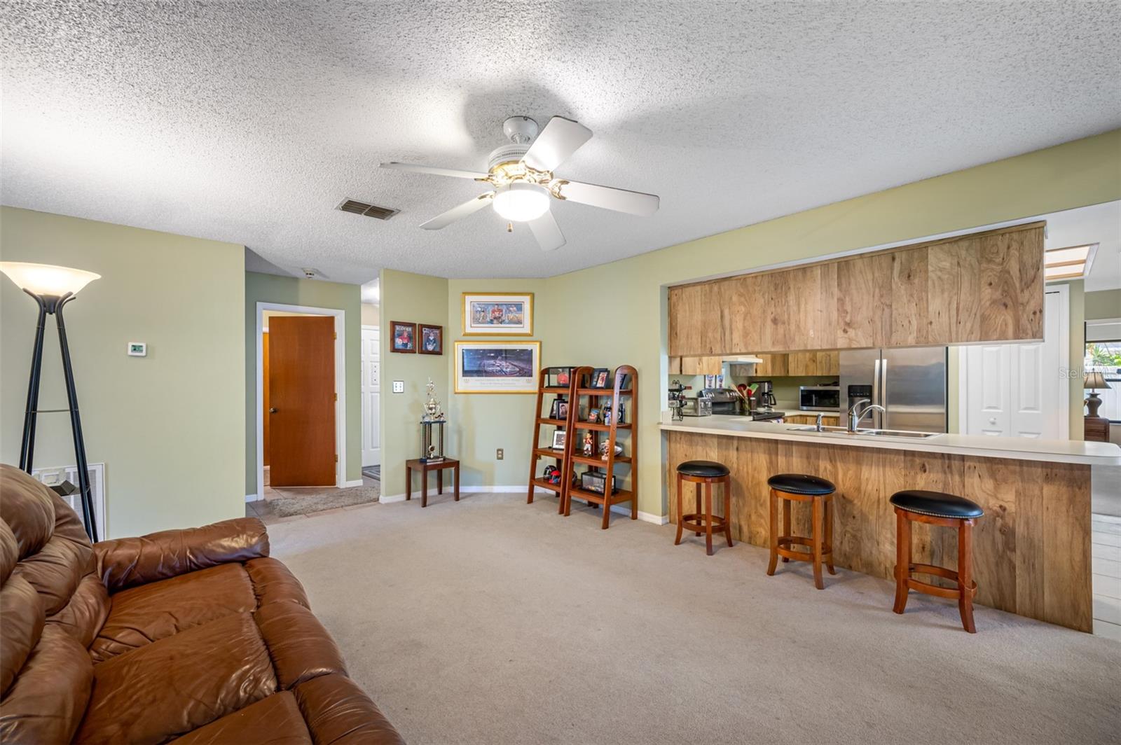 small family room and kitchen