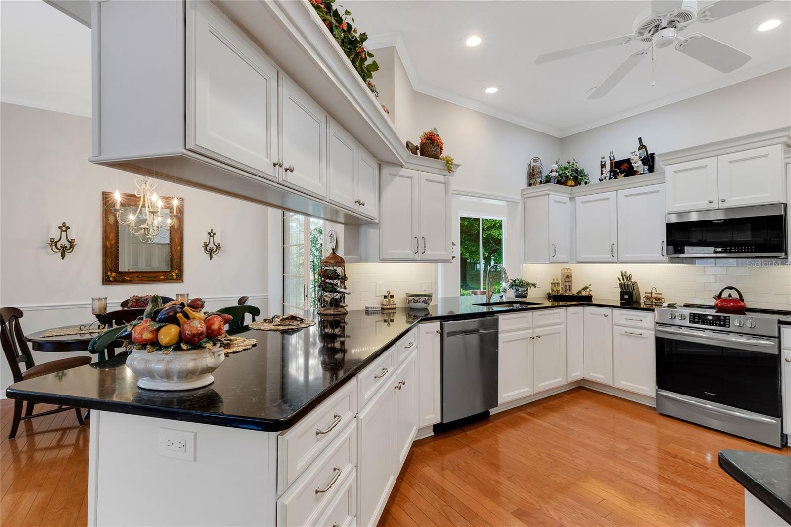 Tons of cabinet and countertop space.