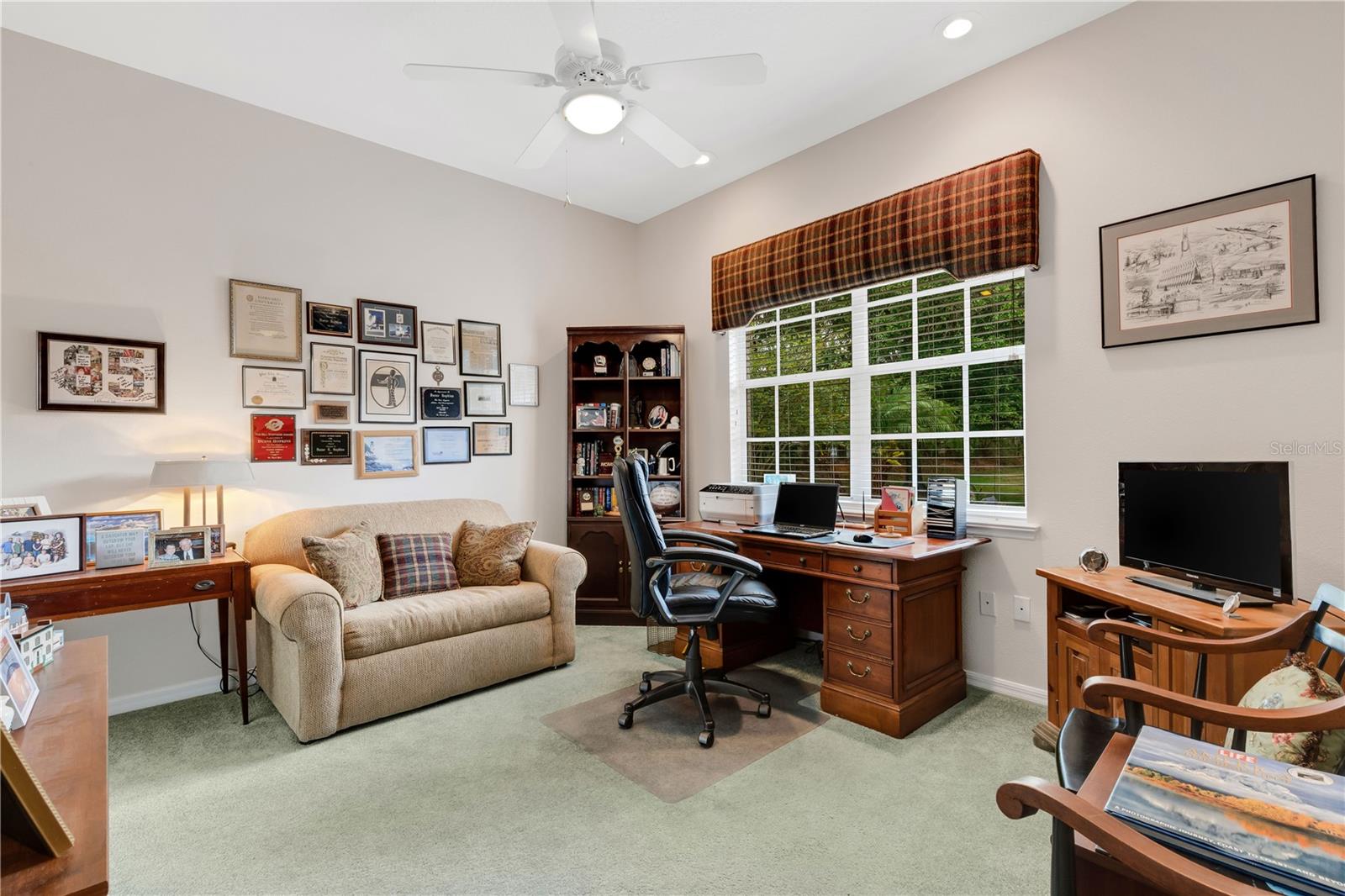 Bedroom #3 (pictured here) was also utilized as a second office