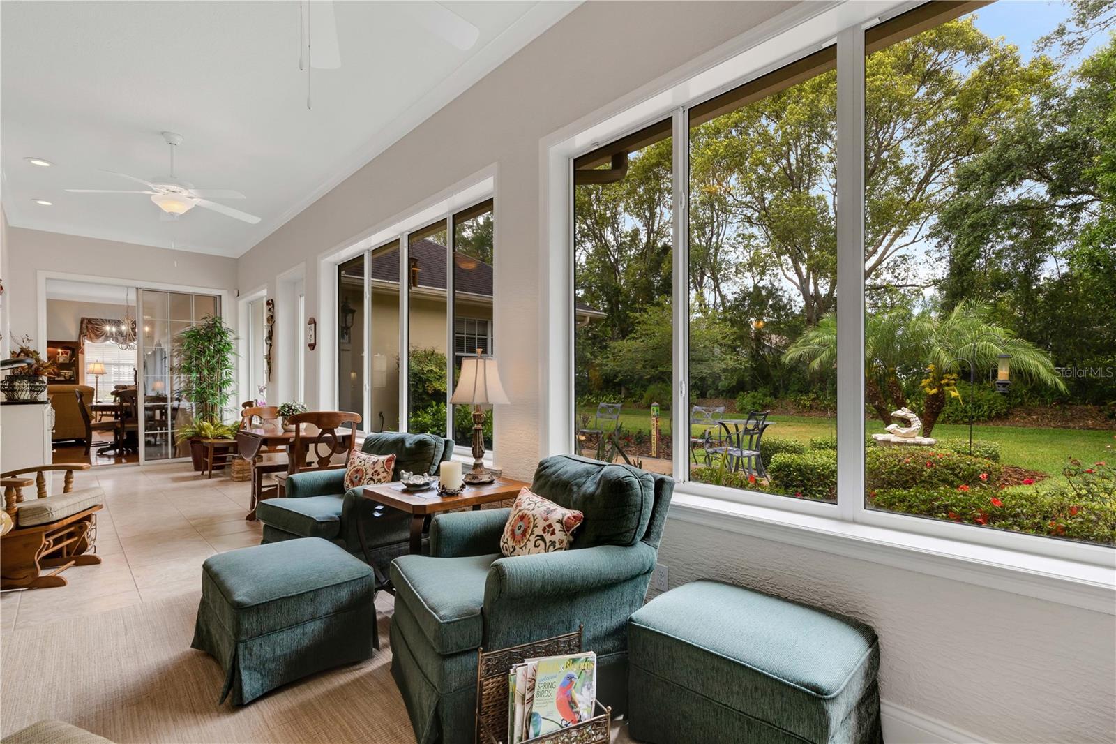 Large picture windows provide a beautiful view.
