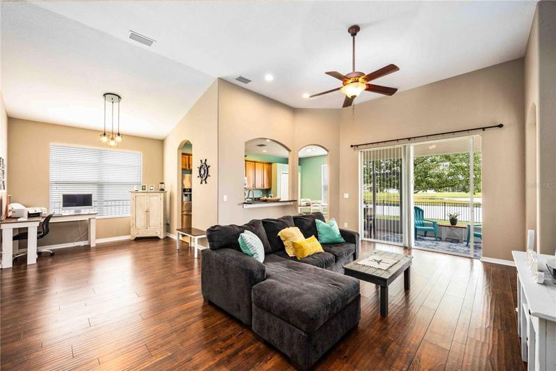 Warm and inviting family gathering space