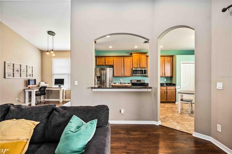Warm and inviting family gathering space