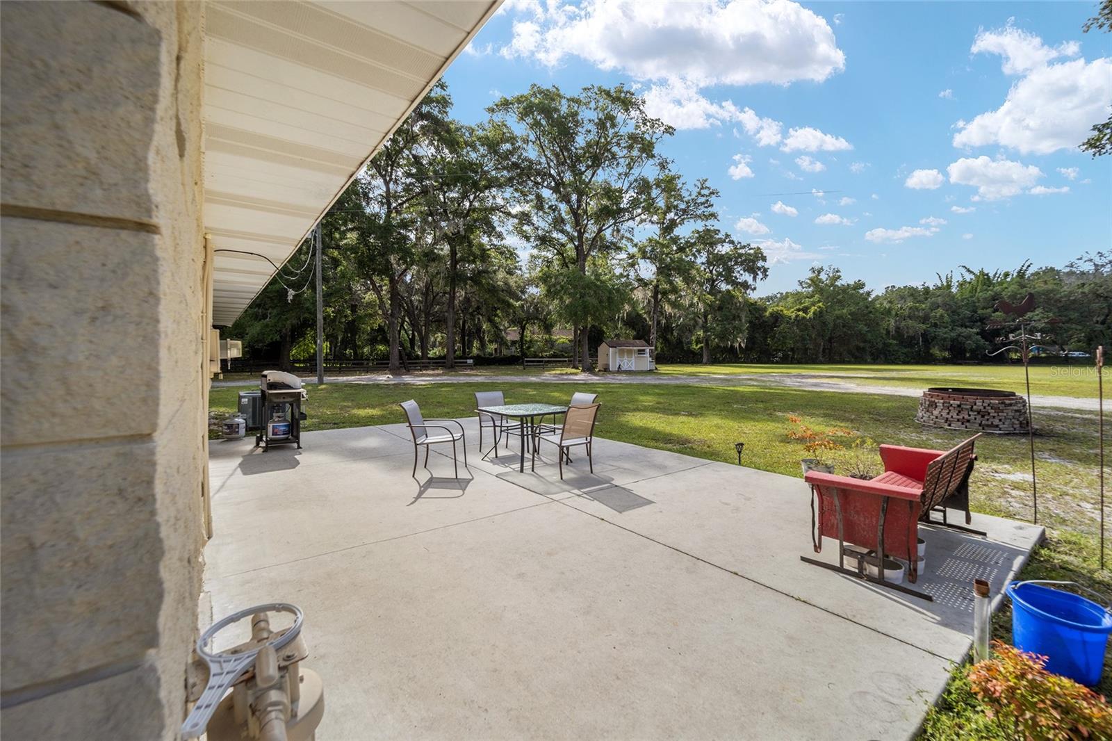 Large rear patio with fire pit