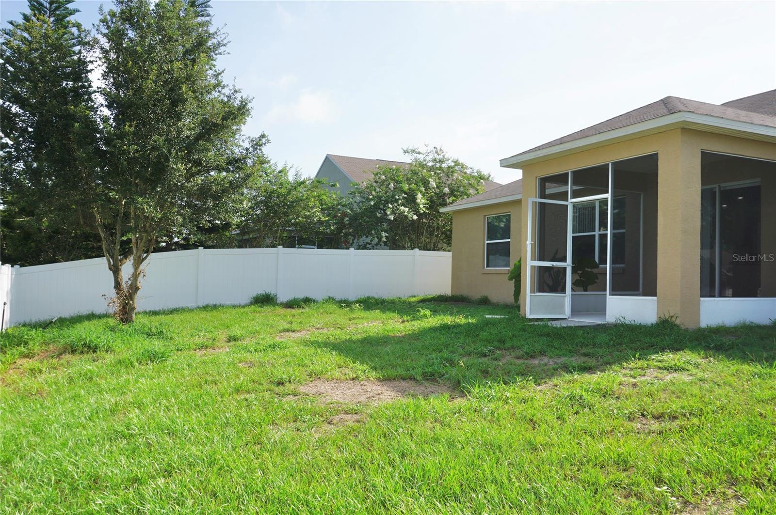 Fenced backyard