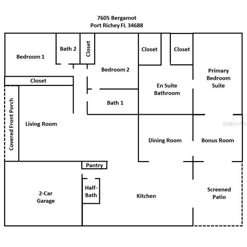 Floor plan (not to scale)