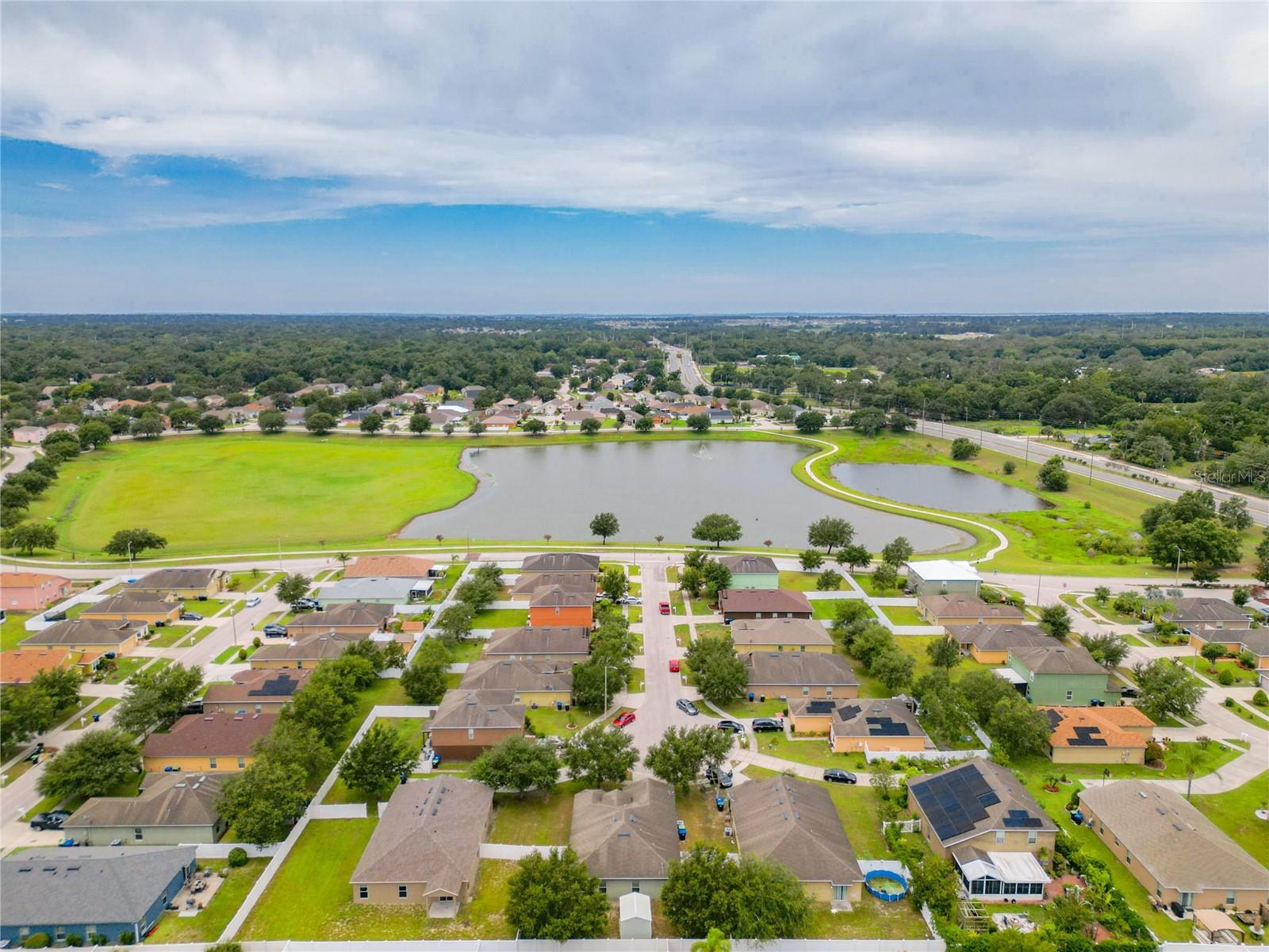 Overhead View of Neighborhood Walking Trail