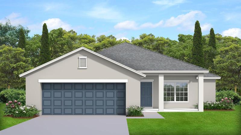 Builder depiction showing 2 car garage