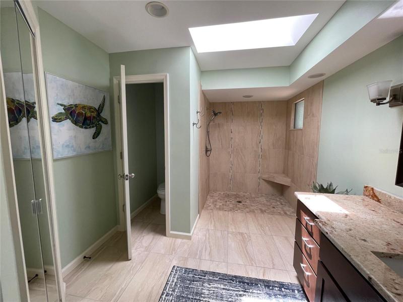 Generous bath shared by master bedroom and Bedroom 2.