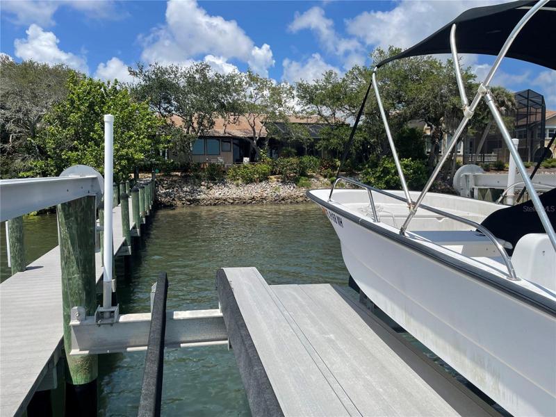 Looking east at the house from the dock.