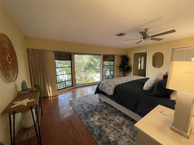 Master Bedroom has a  view of Blackburn Bay and the dock.