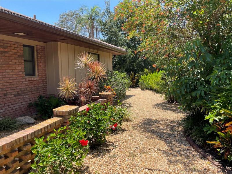 Walkway around house.