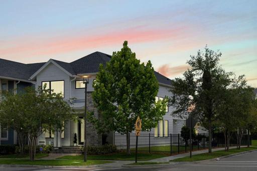 Front of the house at Sunset.