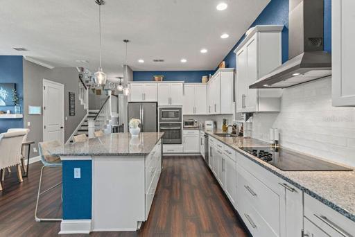 kitchen and a ample cabinet space.