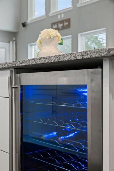 Wine refrigerator in the kitchen